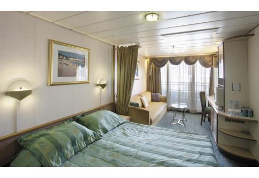 Cabina exterior con balcón privado